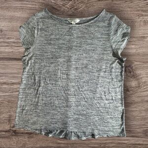 Market & Spruce Black and White Striped Top with Button Down Back‎